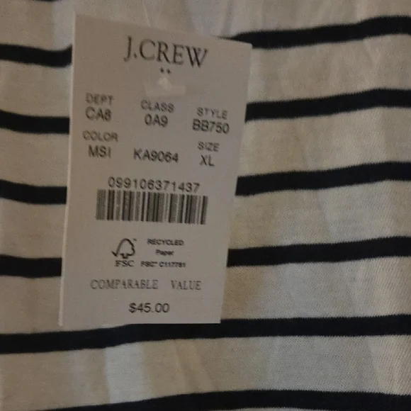J. Crew Navy and Cream Striped Turtleneck - Picture 4 of 6